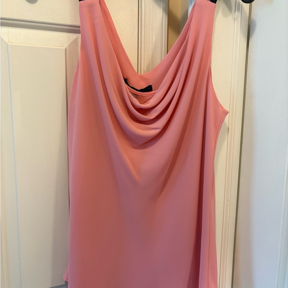 NWT White House Black Market Pink Drape Blouse